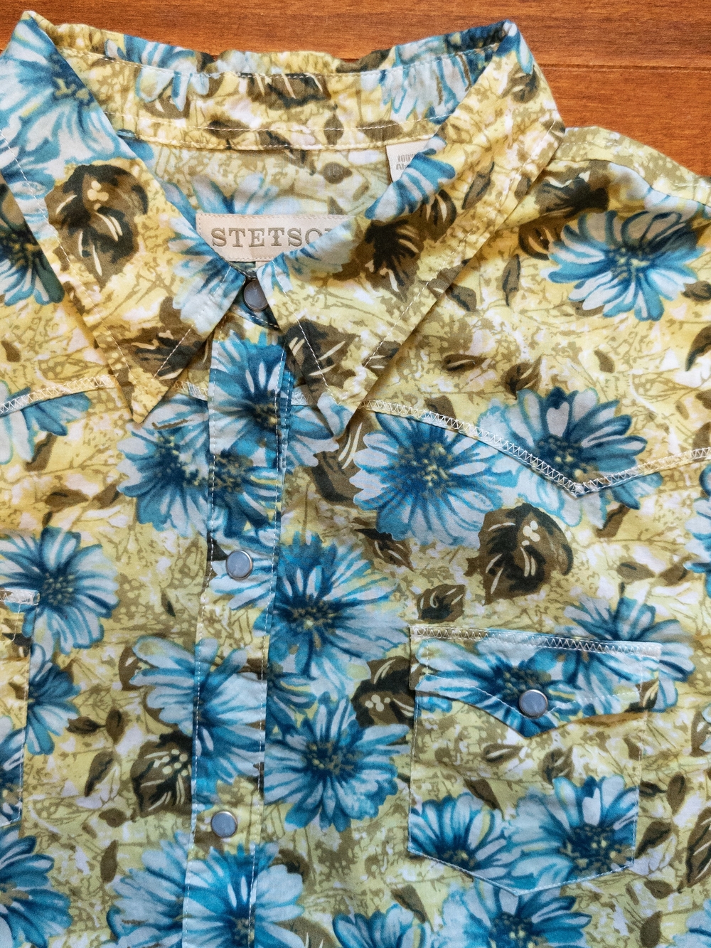 Stetson Floral Western Pearl Snap Shirt Lightweight Long Sleeve Women's XL